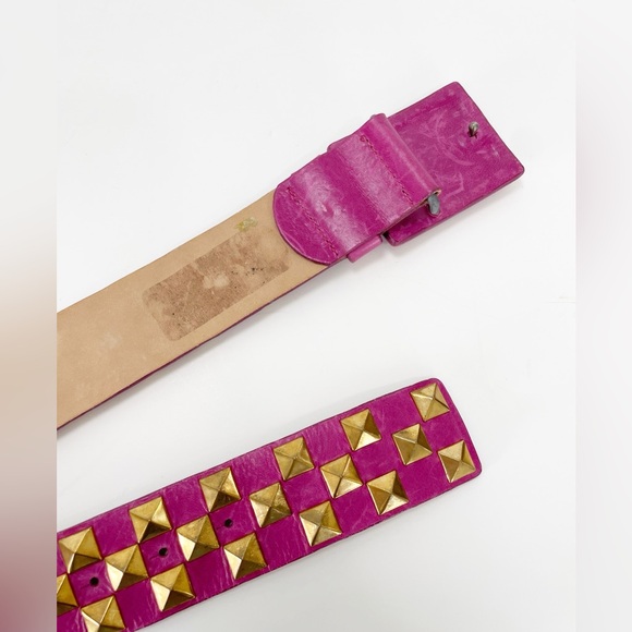 Streets Ahead Studded Leather Roger Belt Pink Gold Large Rare - Picture 9 of 16